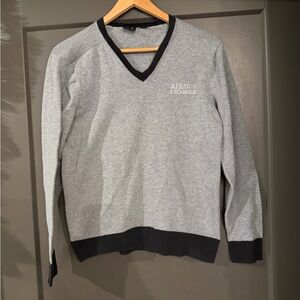 Armani Exchange Light Gray V-Neck Sweater size Medium